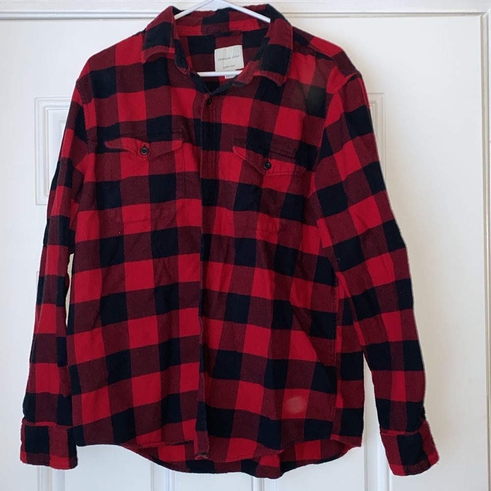 American Eagle Plaid Button Up Size Large